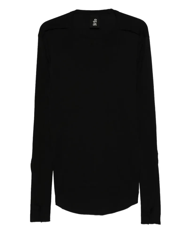 THOM KROM Klassisches Langarmshirt - Schwarz Schwarz