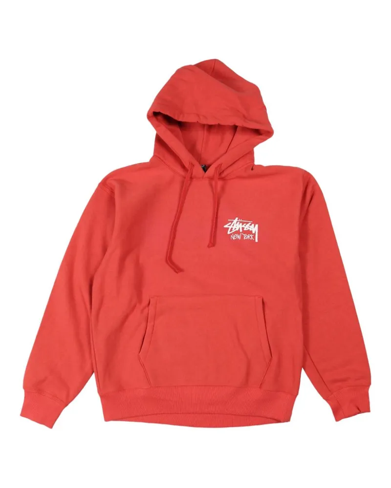 Stüssy logo-print hoodie Rot