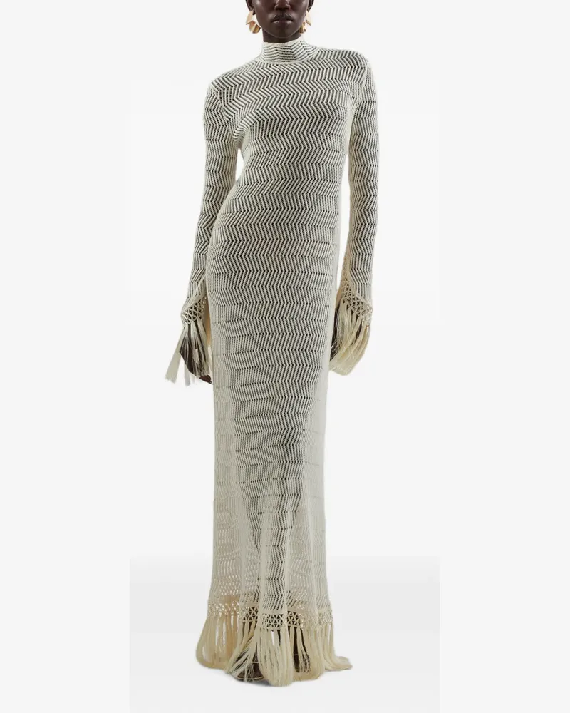 Taller Marmo New Mexico fringe-trimmed dress - Nude Nude