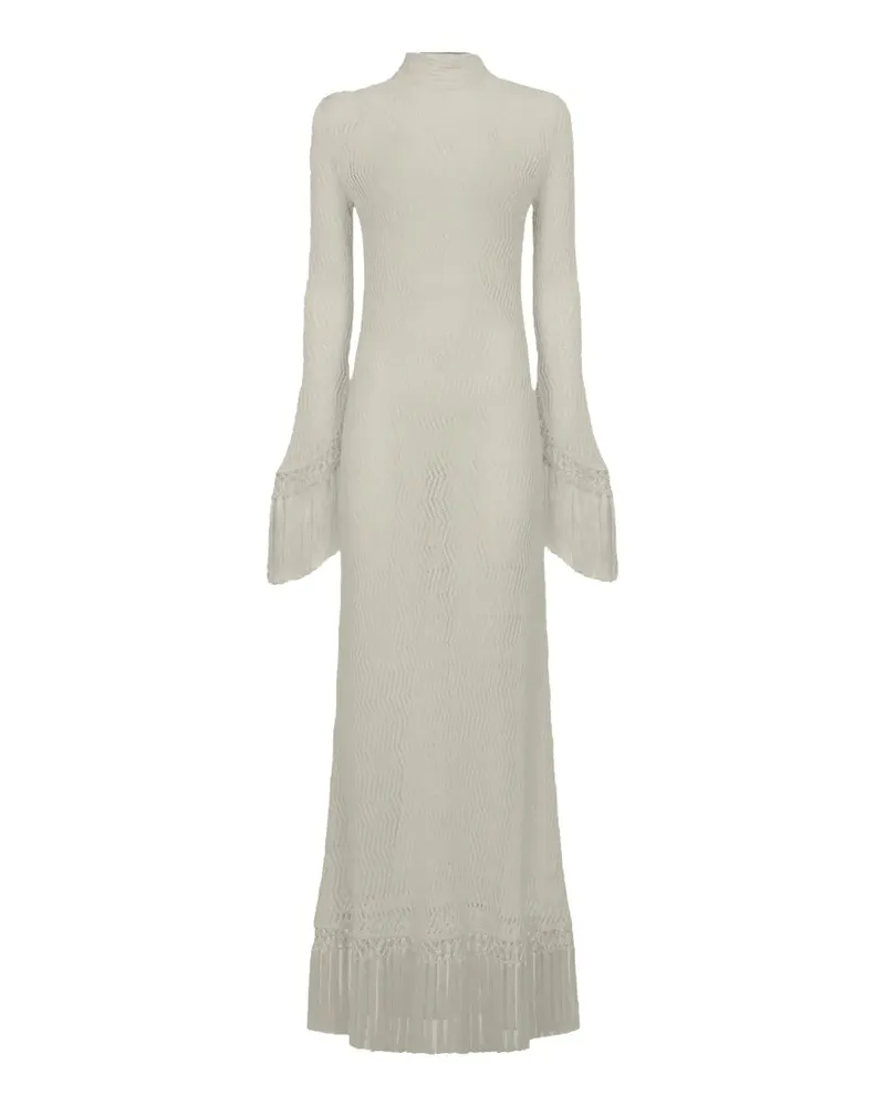 Taller Marmo New Mexico Kleid mit Fransenbesatz - Weiß Weiß