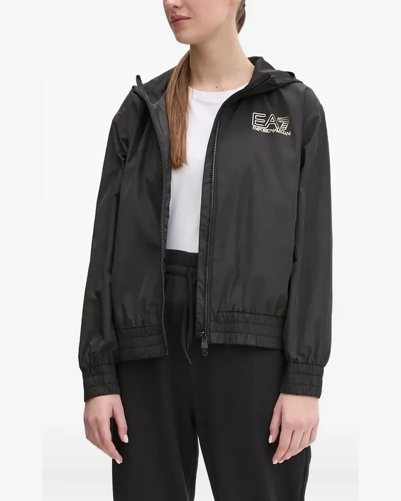 EA7 Bomberjacke mit Logo-Print - Schwarz Schwarz