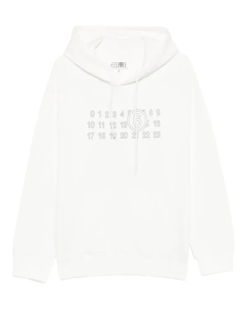 Maison Margiela Hoodie mit Nummern-Print - Weiß Weiß
