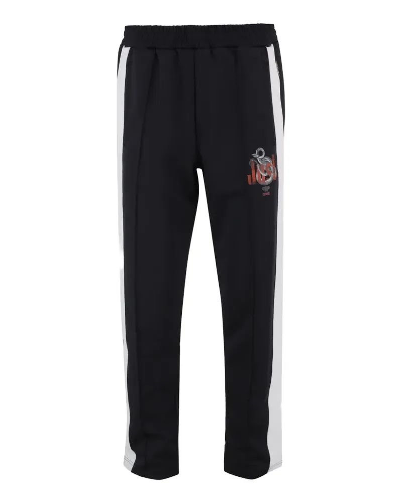 Just Cavalli Pantaloni Tuta Jogginghose mit Logo-Print - Schwarz Schwarz