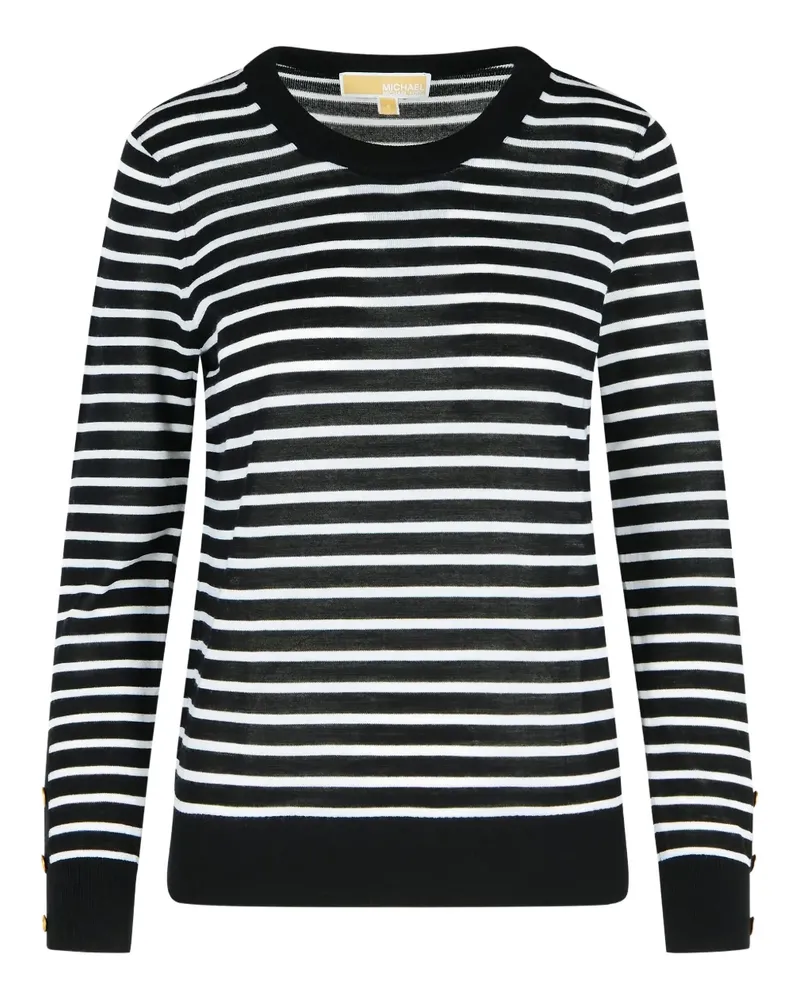 Michael Kors Gerippter Pullover mit Streifen - Schwarz Schwarz