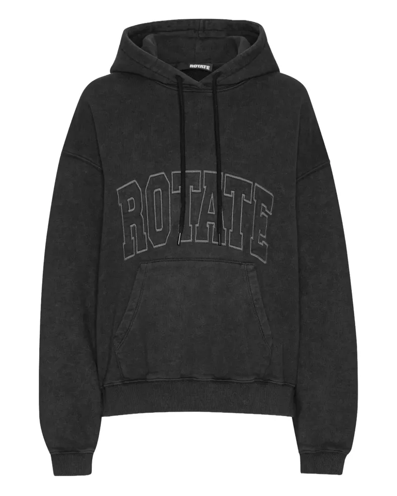ROTATE Birger Christensen Hoodie mit Logo-Stickerei - Schwarz Schwarz