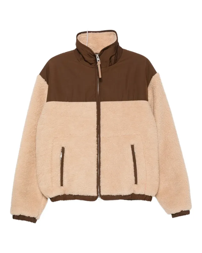 AMI Paris fleece-texture panelled jacket - Nude Nude