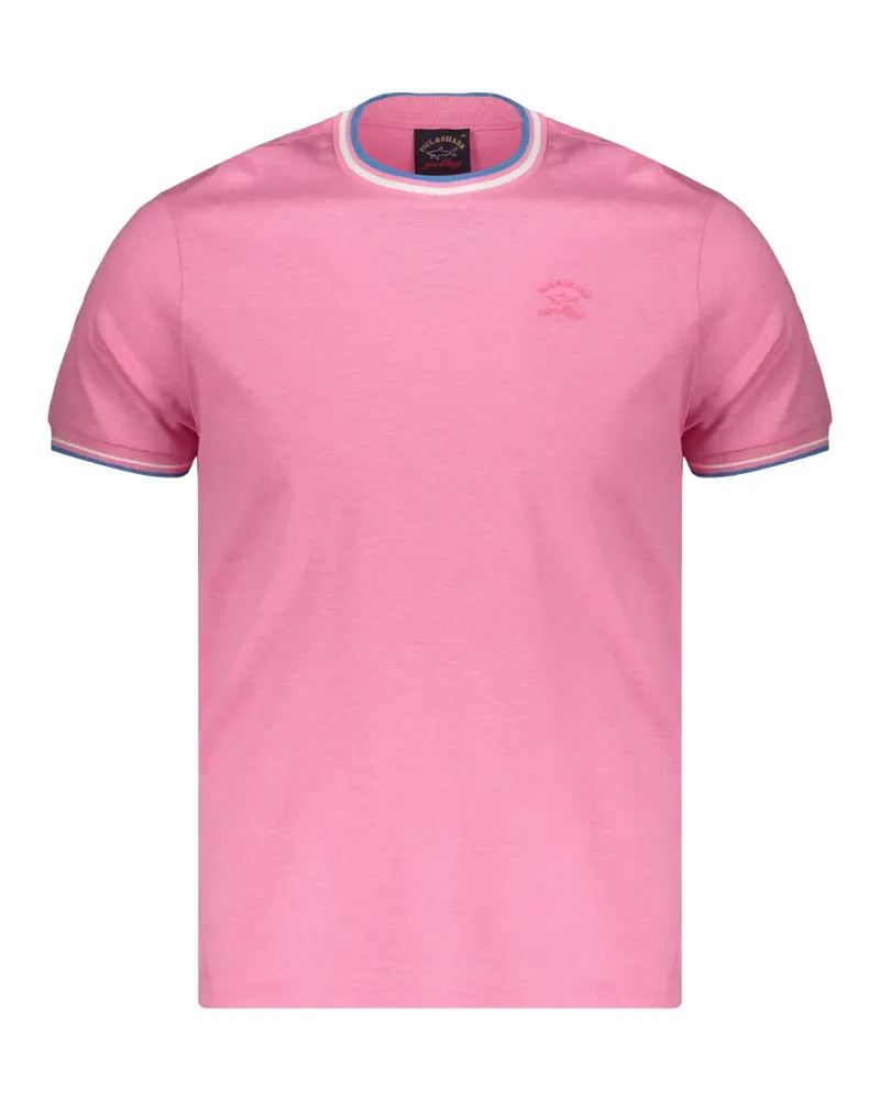 Paul & Shark T-Shirt mit Kontrastdetails - Rosa Rosa