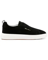 Santoni Slip-On-Sneakers aus Wildleder Schwarz