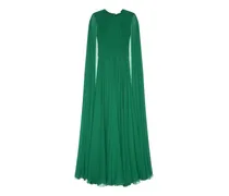 Abendkleid aus Seidencrepon mit Cape - Grün