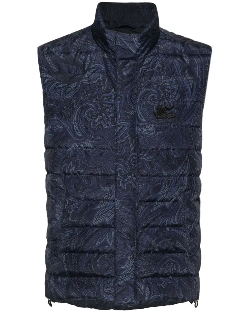 Etro Gefütterte Weste mit Paisleymuster - Blau Blau