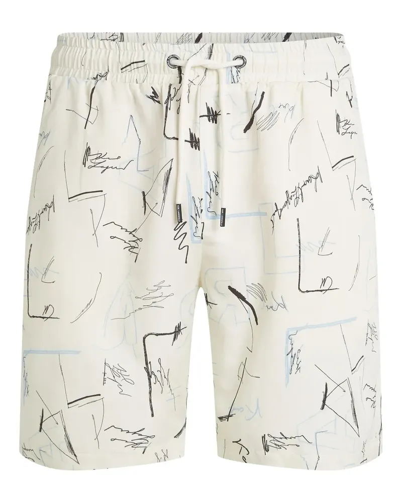 Karl Lagerfeld Shorts mit Print - Weiß Weiß