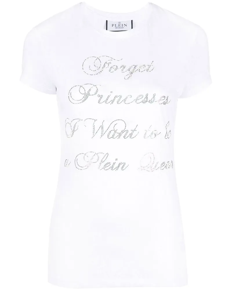 Philipp Plein T-Shirt mit Kristallen - Weiß Weiß