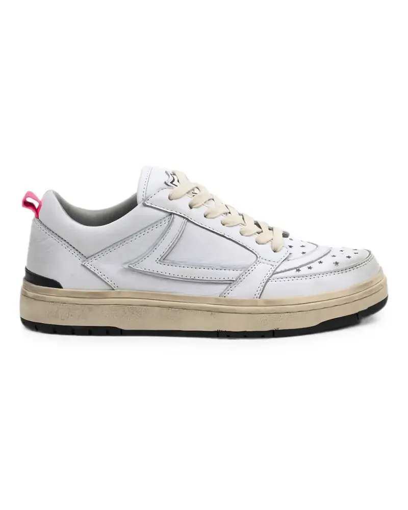 HTC Hollywood Trading Company Starlight Low Shield Sneakers mit Stern - Weiß Weiß