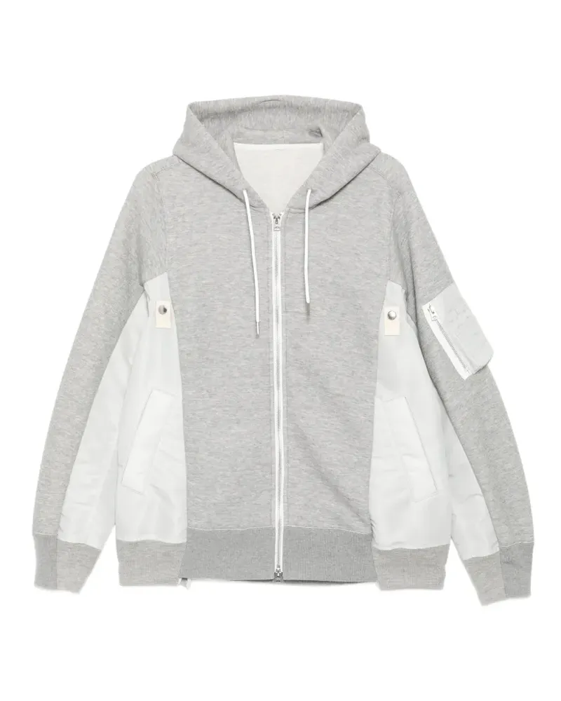 Sacai Kapuzenjacke mit Kontrasteinsätzen - Grau Grau