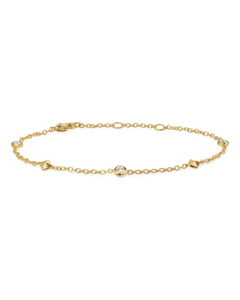 David Yurman 18kt Petite Modern Renaissance Station Gelbgoldarmband mit Diamanten (4,6mm Gold