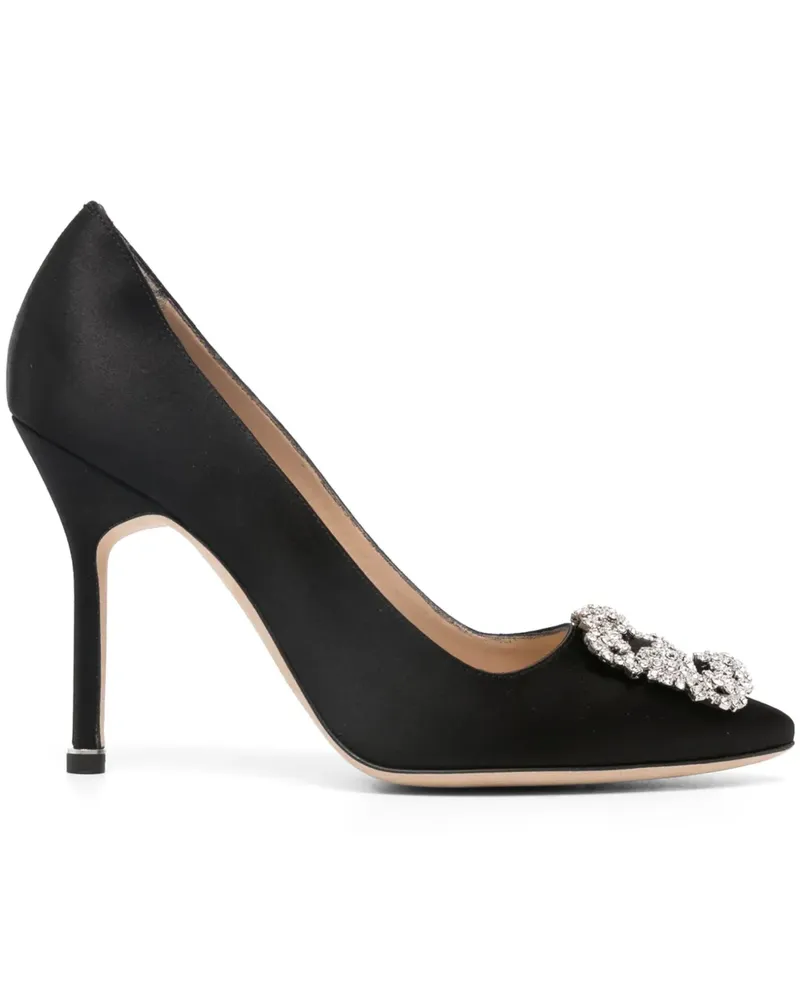 Manolo Blahnik Hangisi Pumps mit Kristallen 110mm - Schwarz Schwarz