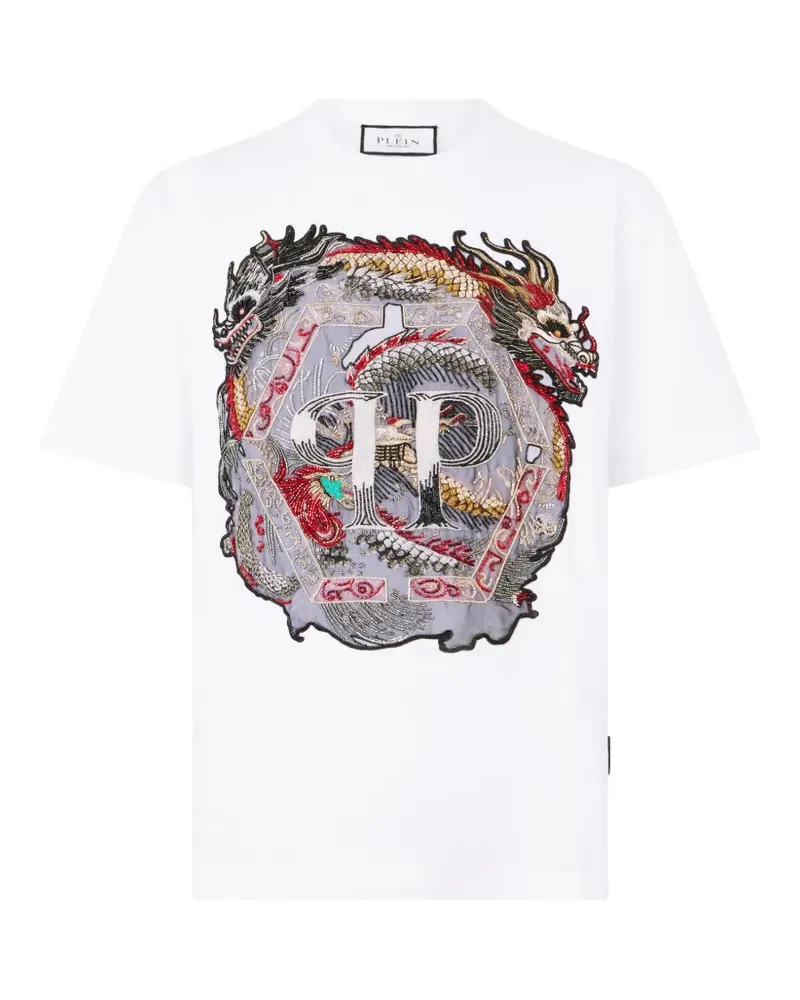 Philipp Plein T-Shirt mit rundem Ausschnitt - Weiß Weiß