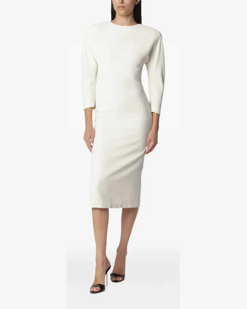 ANDAMANE Amanda Midikleid mit runder Schulter - Weiß Weiß