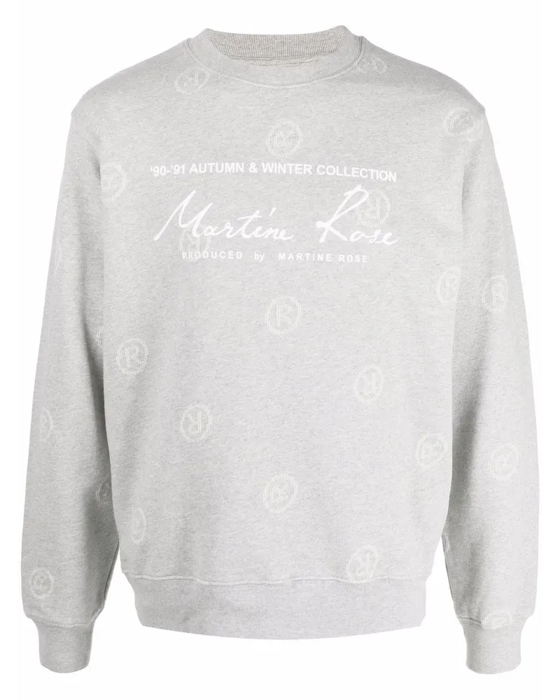 Martine Rose Sweatshirt mit Logo-Print Grau