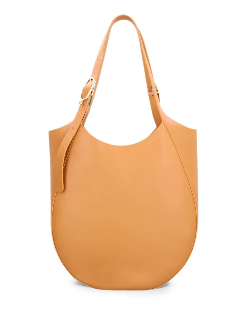 Longchamp large Le Foulonné leather shoulder bag - Braun Braun
