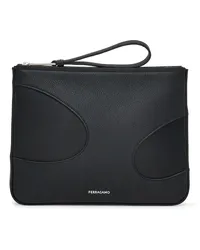 Ferragamo Clutch mit Cut-Outs Schwarz