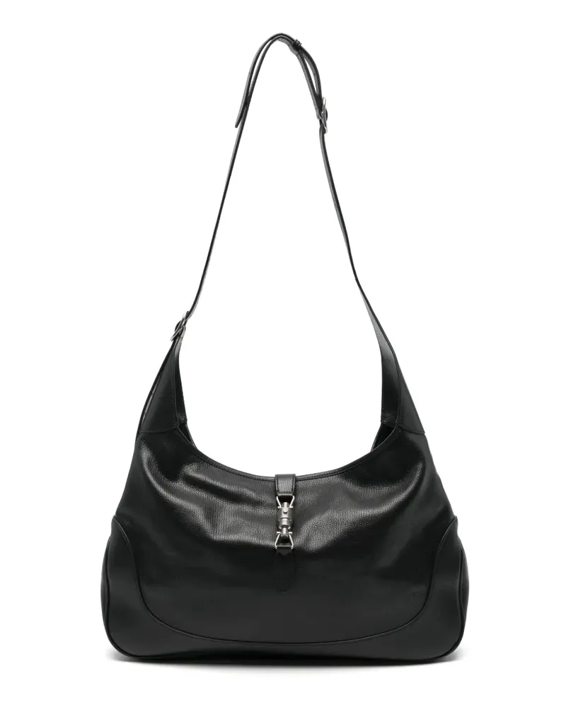 Gucci Große Jackie 1961 Schultertasche aus Gekörntem Leder - Schwarz Schwarz