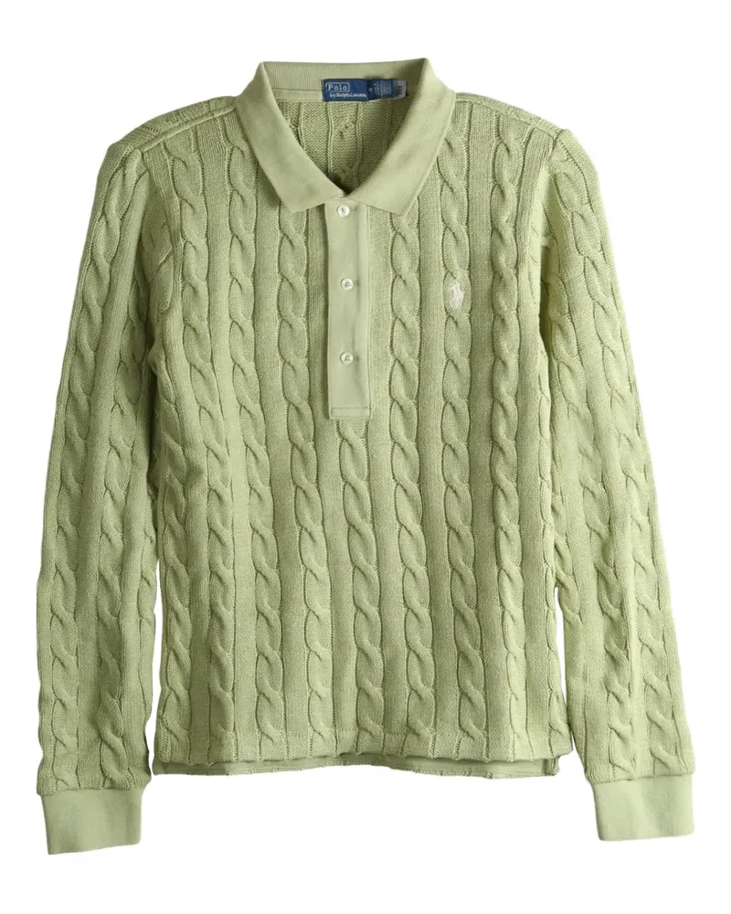 Ralph Lauren Geknöpftes Poloshirt mit Zopfmuster - Grün Grün