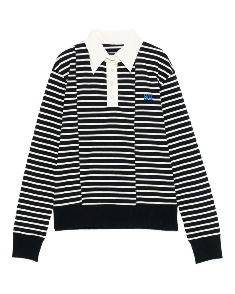 Wales Bonner Reflect striped-pattern polo top - Blau Blau