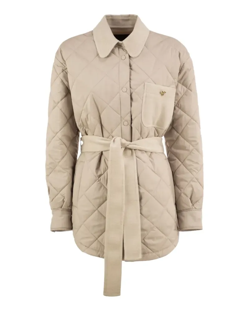 Fabiana Filippi diamond-quilted belted jacket - Nude Nude