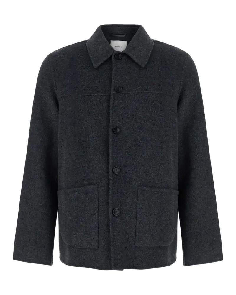 Mauro Grifoni button-up patch-pocket coat - Grau Grau