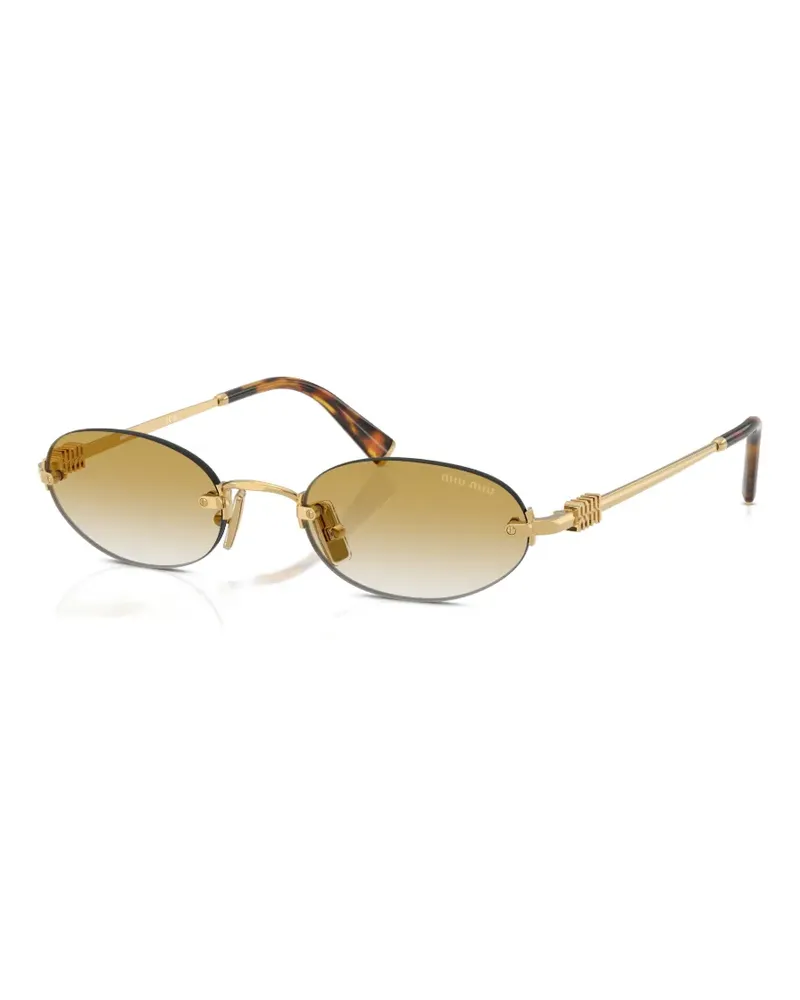 Miu Miu Rahmenlose Sonnenbrille mit ovalem Gestell - Gold Gold