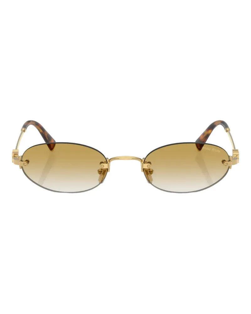 Miu Miu Rahmenlose Sonnenbrille mit ovalem Gestell - Gold Gold
