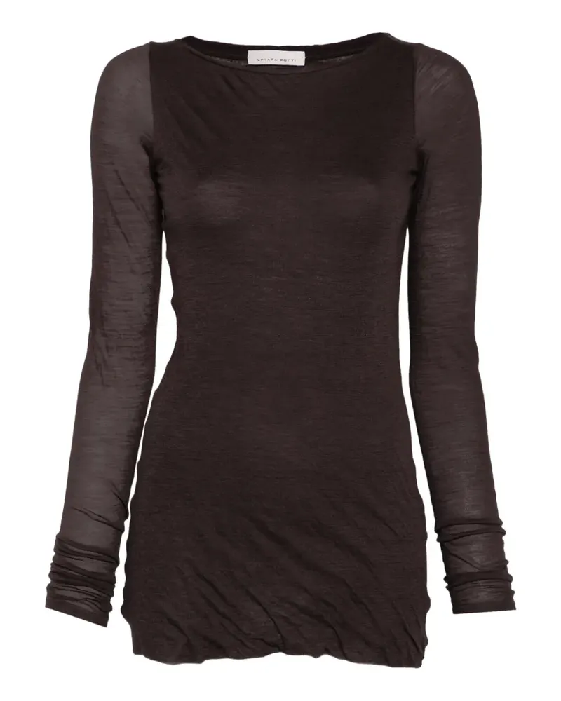 Liviana Conti Semi-transparentes Lucrezia Langarmshirt - Braun Braun