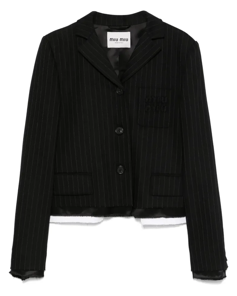 Miu Miu Jacke mit Nadelstreifen - Schwarz Schwarz