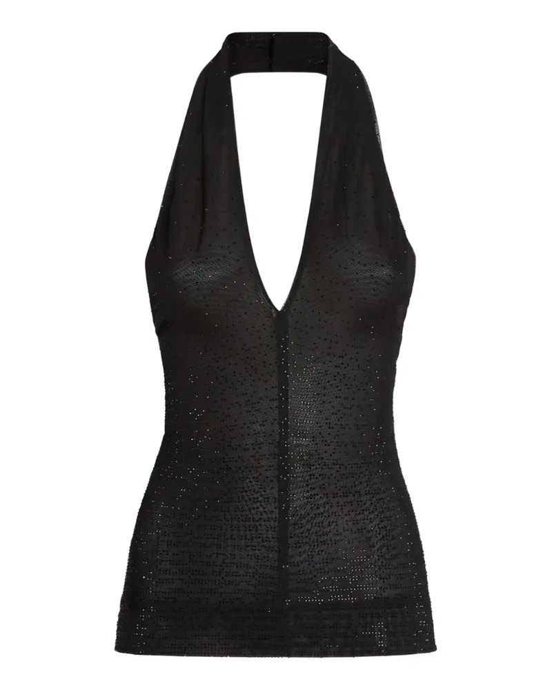 Genny Tanktop mit V-Ausschnitt - Schwarz Schwarz