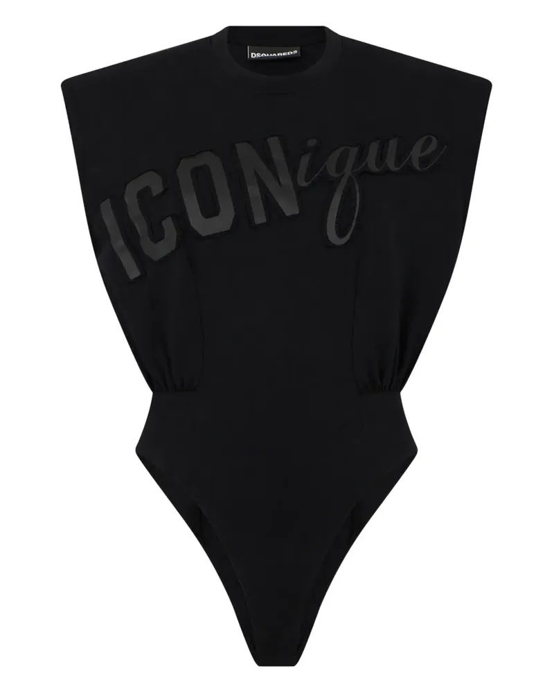 Dsquared2 Wattiertes IconIque Jerseyoberteil - Schwarz Schwarz