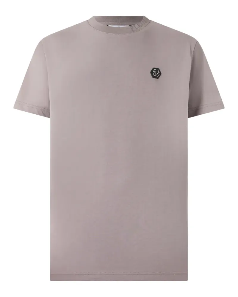 Philipp Plein T-Shirt mit Logo-Schild - Nude Nude