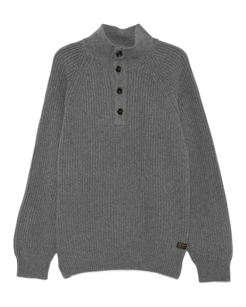 Filson Gerippter Pullover mit Knöpfen - Grau Grau