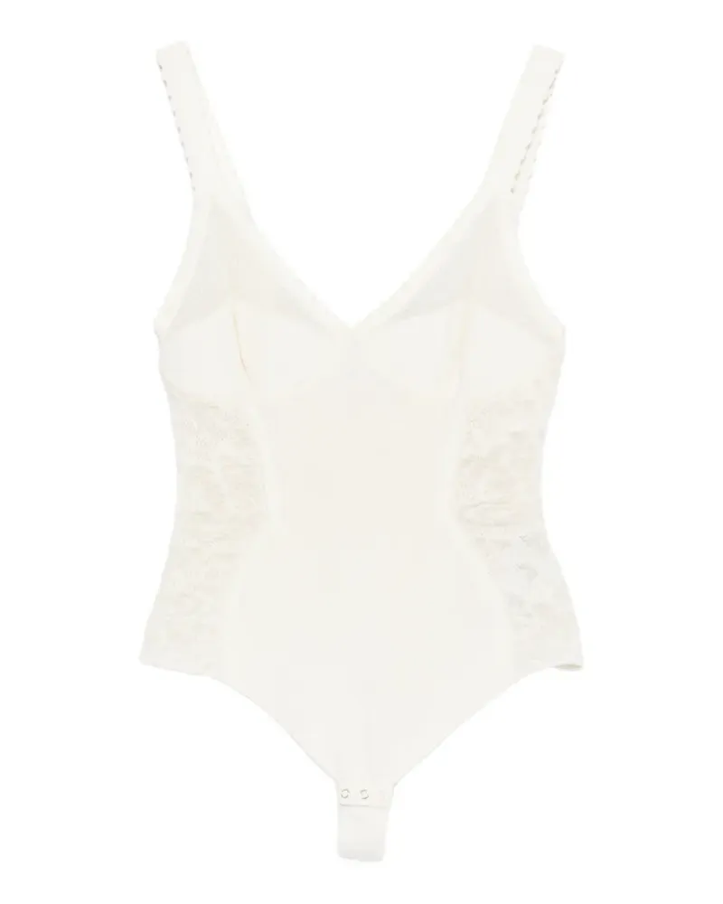 Elisabetta Franchi Top mit Spitzeneinsatz - Nude Nude