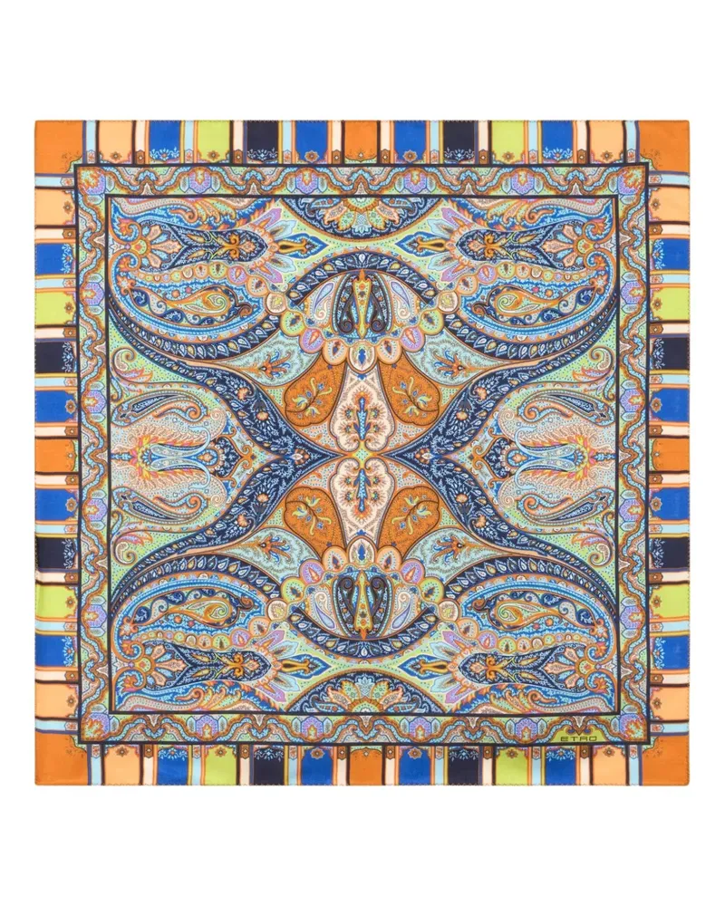Etro Einstecktuch aus Seide - Blau Blau
