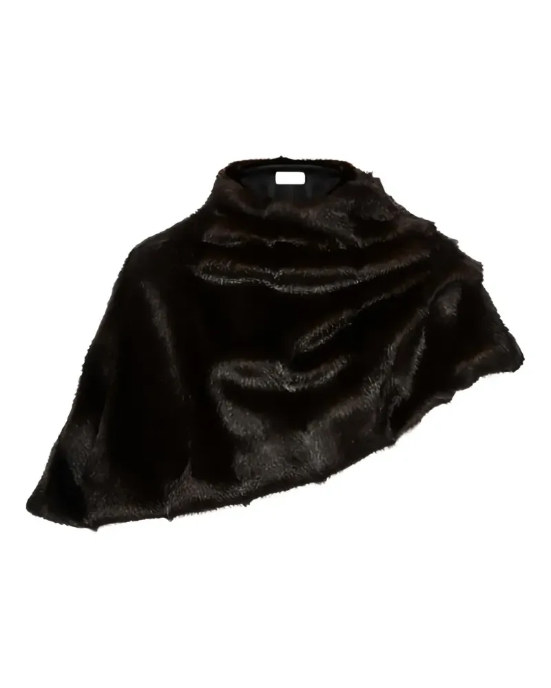 Magda Butrym draped faux-fur cape - Braun Braun