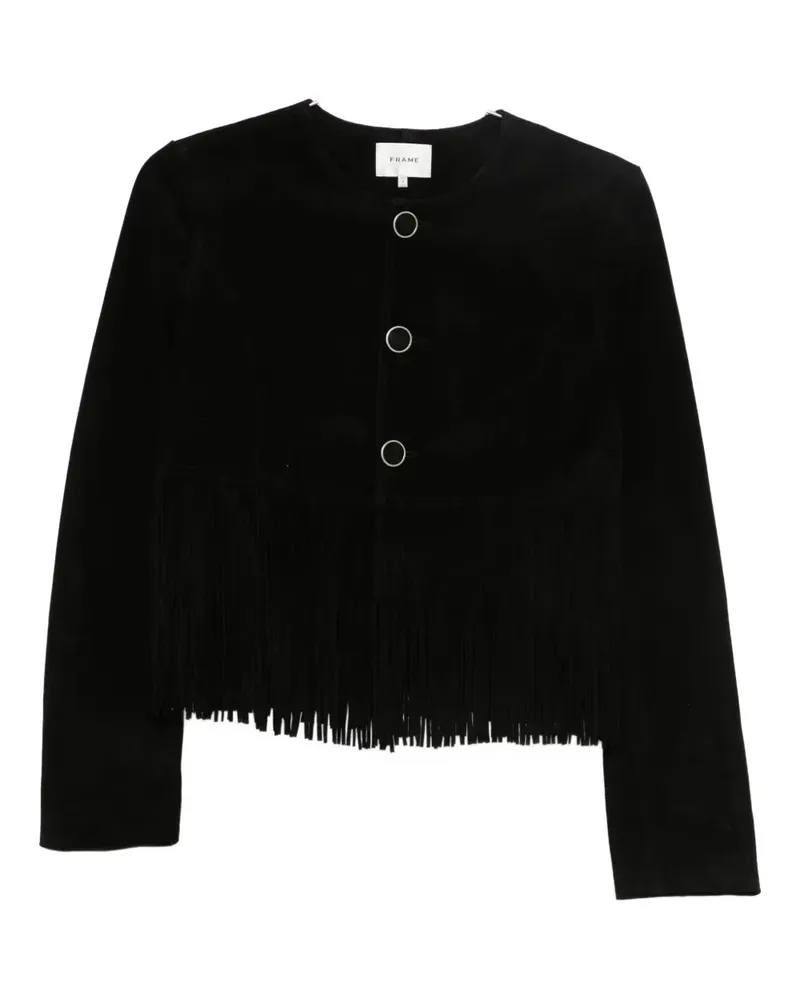 Frame Denim Jacke mit Fransen - Schwarz Schwarz
