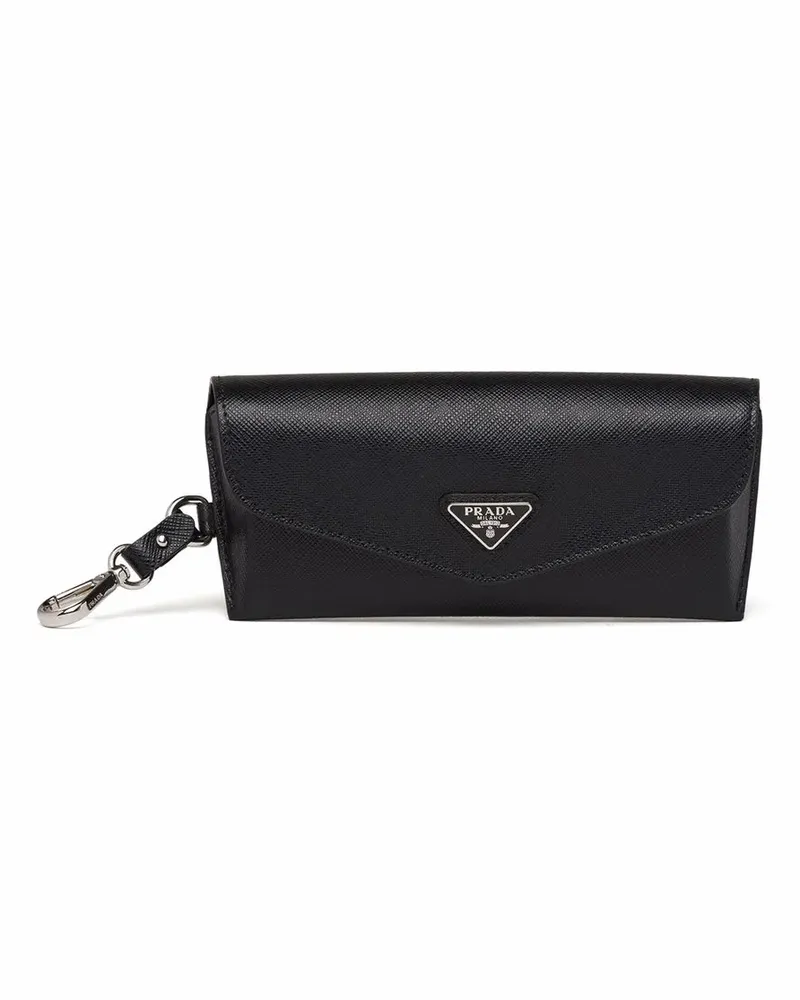 Prada Brillenetui mit Triangel-Logo - Schwarz Schwarz