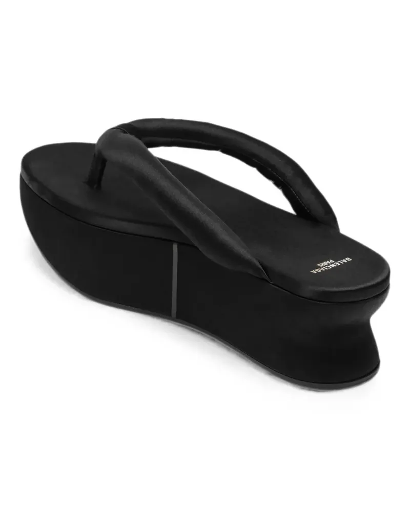 Balenciaga Wattierte Gaeta Wedge-Sandalen - Schwarz Schwarz