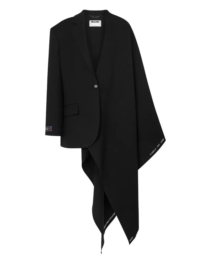 Moschino Asymmetrischer Mantel mit Drapierung - Schwarz Schwarz
