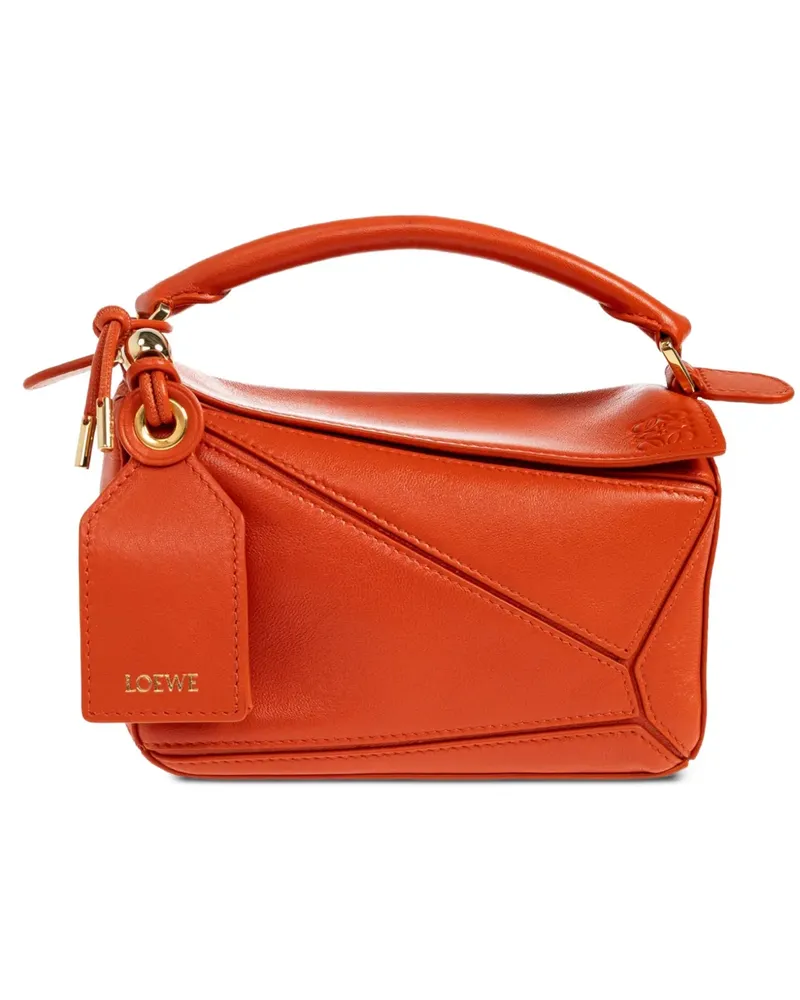 Loewe mini Featherlight Puzzle bag in nappa lambskin - Orange Orange