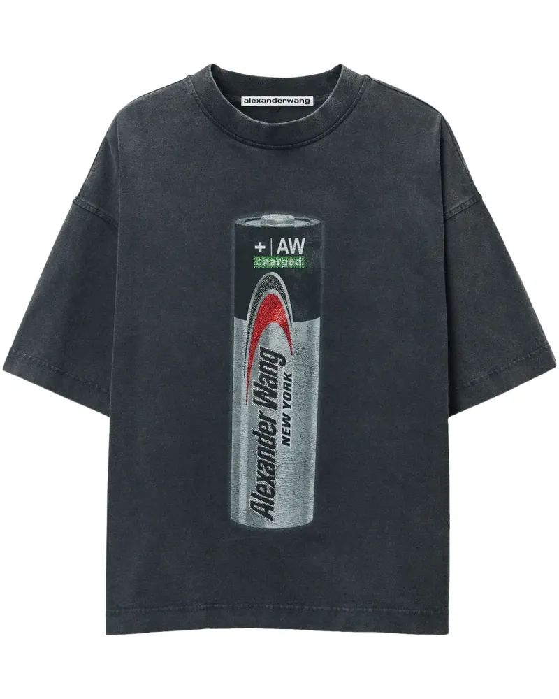 Alexander Wang T-Shirt mit grafischem Print - Grau Grau