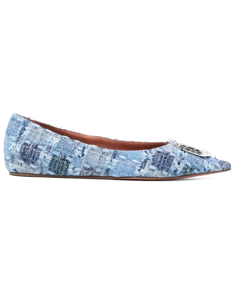 Amina Muaddi Camelia Ballerinas - Blau Blau