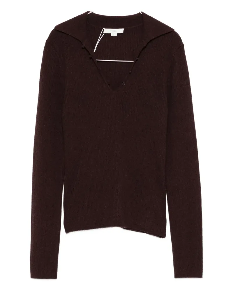 Vince Geripptes Poloshirt - Rot Rot