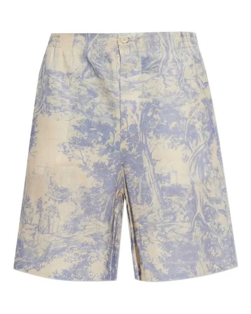 OFF-WHITE City Nature linen bowling shorts - Nude Nude